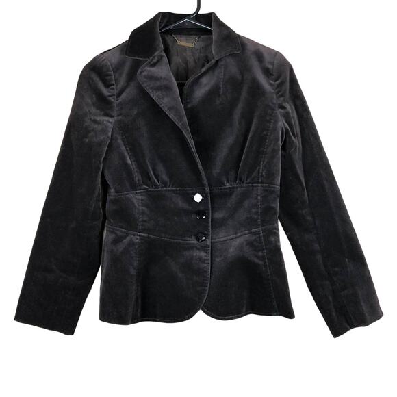 Laundry Shelli Segal Womens Jacket Brown Blazer Velvet 3 Button Cropped Small - Picture 1 of 15